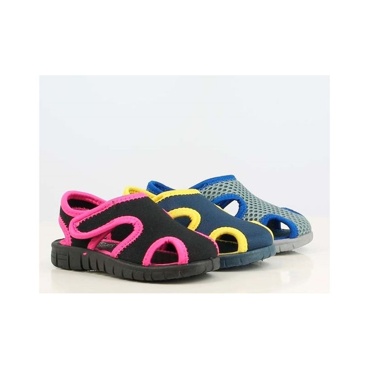 Picture of B130413- GIRLS FUSCHIA AND BLACK SUMMER SANDALS